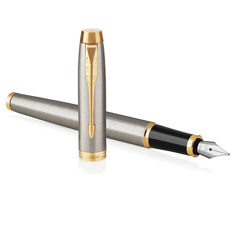 Ручка перьевая PARKER "IM Core Brushed Metal GT", корпус серебристый Ручка перьевая PARKER "IM Core Brushed Metal GT", корпус серебристый
