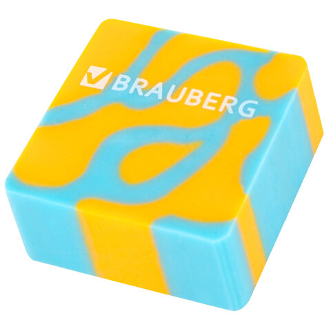 Ластик BRAUBERG "CLARITY", 34х34х14 мм, квадратный, экологичный ПВХ,