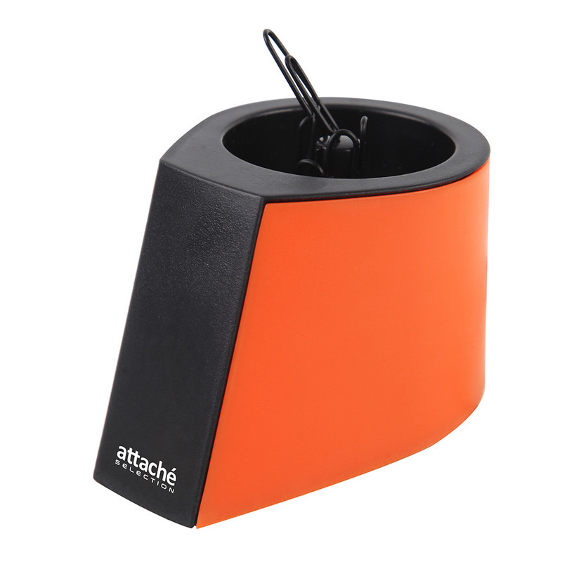 Скрепочница магнитная Attache Selection, цвет черный/оранжевый Скрепочница магнитная Attache Selection, цвет черный/оранжевый