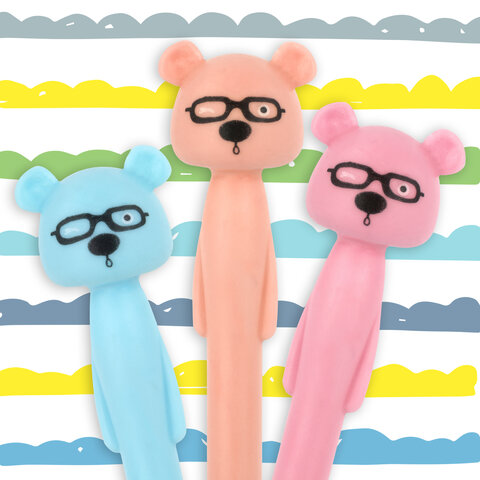 Ручка фигурная шариковая ЮНЛАНДИЯ "Мишка", мягкий силиконовый корпус, Ручка фигурная шариковая ЮНЛАНДИЯ "Мишка", мягкий силиконовый корпус,