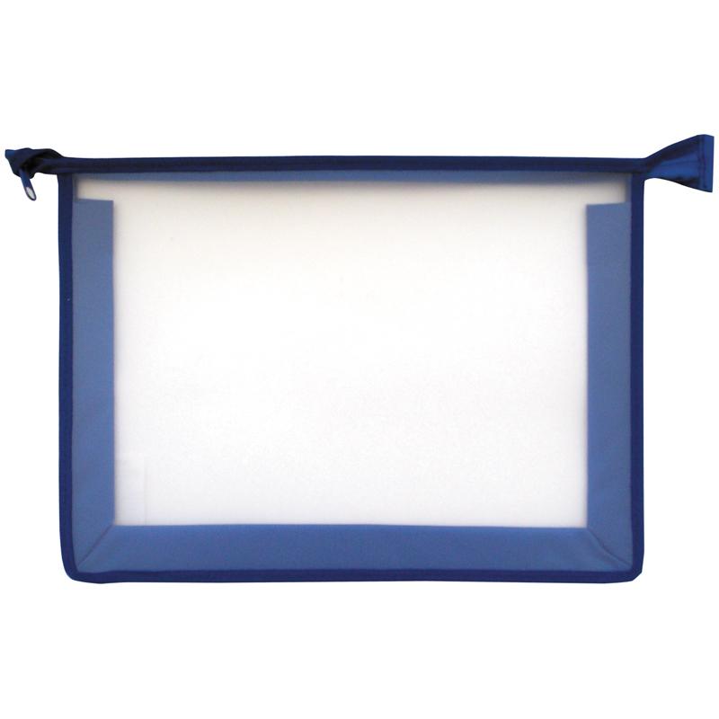 Папка для тетрадей 1 отделение, А5, синяя, пластик, на молнии Папка для тетрадей 1 отделение, А5, синяя, пластик, на молнии