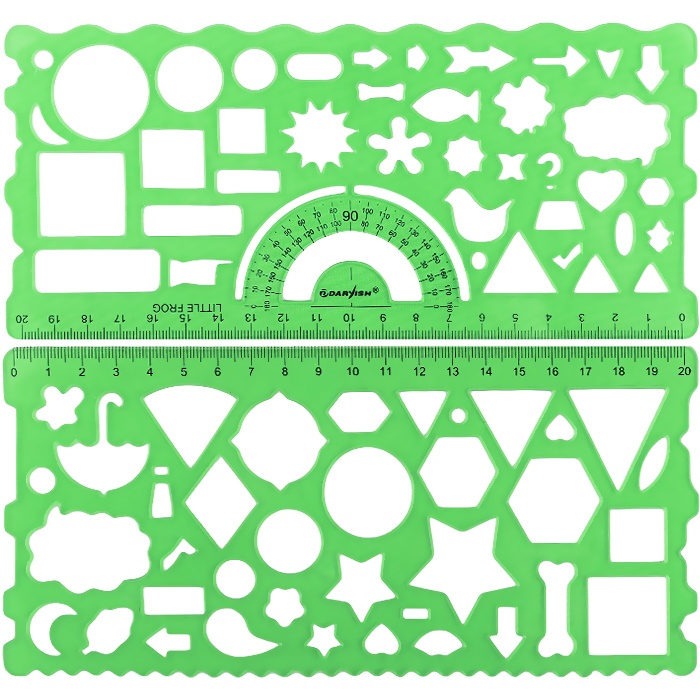 Набор линеек-трафаретов 2 предмета гибкий (линейка-траф 20см+лин-траф 20см с Набор линеек-трафаретов 2 предмета гибкий (линейка-траф 20см+лин-траф 20см с