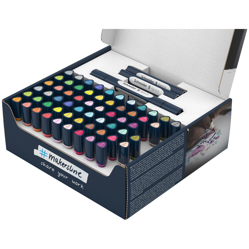 Набор двухсторонних маркеров-кистей Schneider "Twinmarker Paint-It" 72 Набор двухсторонних маркеров-кистей Schneider "Twinmarker Paint-It" 72