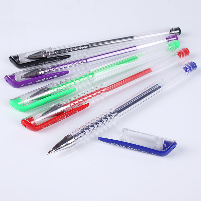 Набор ручек гелевых 5цв. "Darvish" корпус прозрачный упаковка на