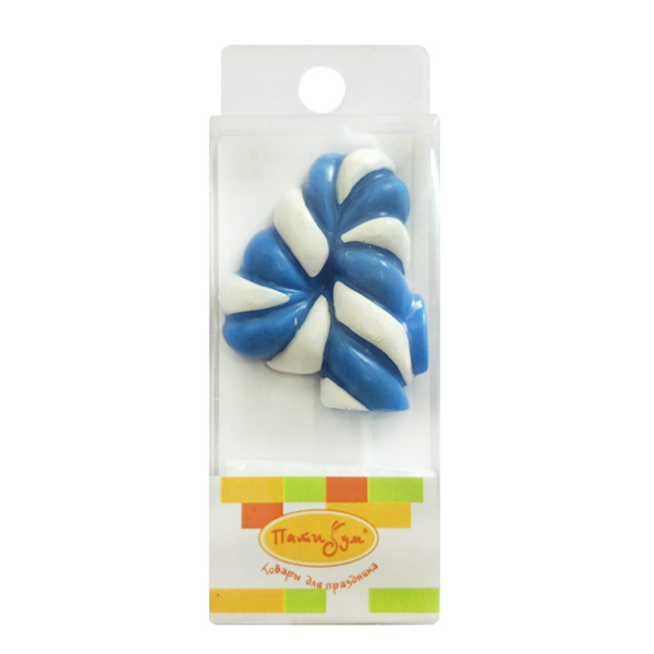 Свеча Цифра 4 Леденец голубой 4,8см Свеча Цифра 4 Леденец голубой 4,8см