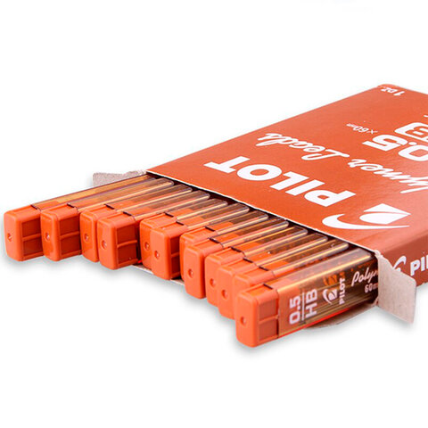 Грифели запасные PILOT, КОМПЛЕКТ 12 шт., PPL-5, HB, 0,5 мм