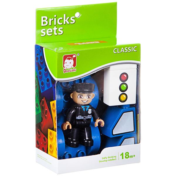 Конструктор пластиковый крупные детали Bricks sets, дорож.полиция, BOX Конструктор пластиковый крупные детали Bricks sets, дорож.полиция, BOX