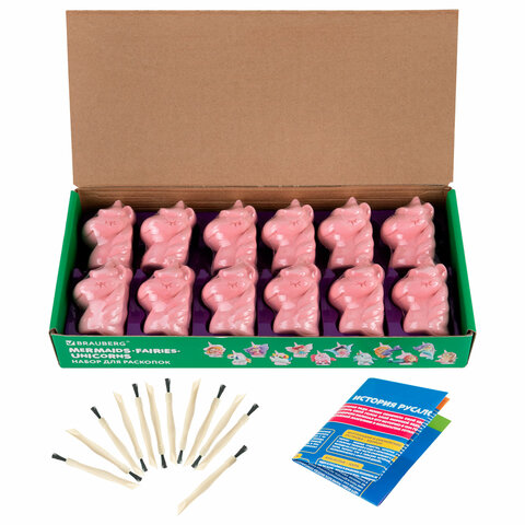 Набор для раскопок "Русалки, феи, единороги", 12 видов, карточки,