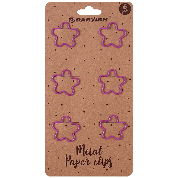 Скрепки металлические "Цветочек" цветн."Darvish" 6шт/уп Скрепки металлические "Цветочек" цветн."Darvish" 6шт/уп