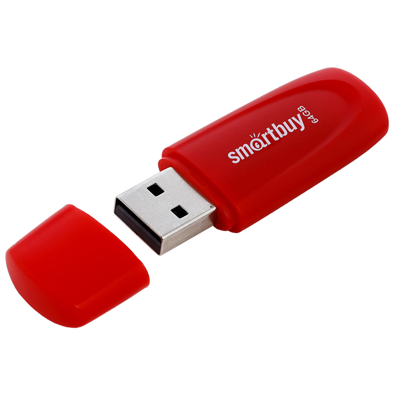 Память Smart Buy "Scout" 64GB, USB 2.0 Flash Drive, красный Память Smart Buy "Scout" 64GB, USB 2.0 Flash Drive, красный