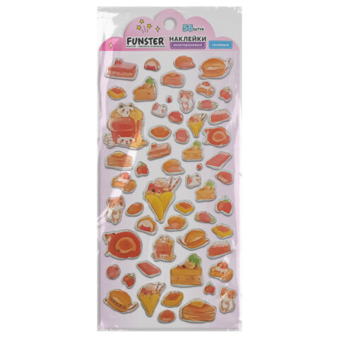 Наклейки гелевые "Аппетитное ассорти", 17,5х9 см, ассорти 6 видов,