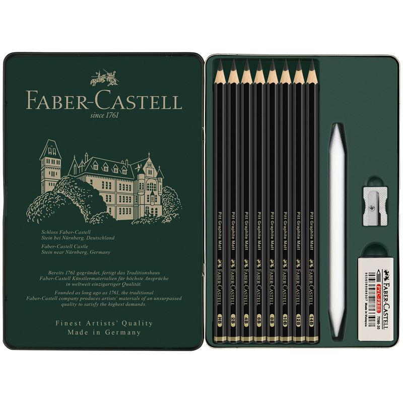 Набор карандашей чернографитных матовых Faber-Castell "Pitt Graphite Набор карандашей чернографитных матовых Faber-Castell "Pitt Graphite