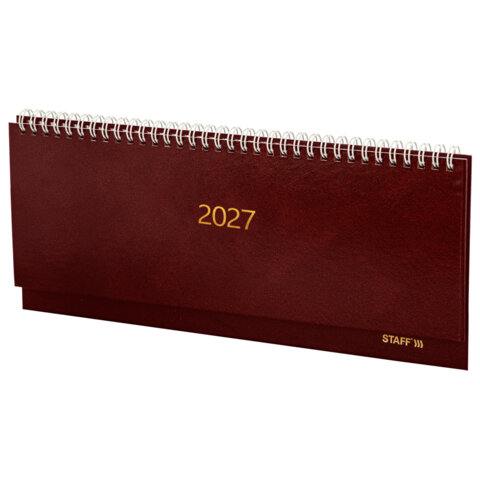 Планинг датированный 2027 300х130 мм, STAFF, гребень, обложка бумвинил, 64