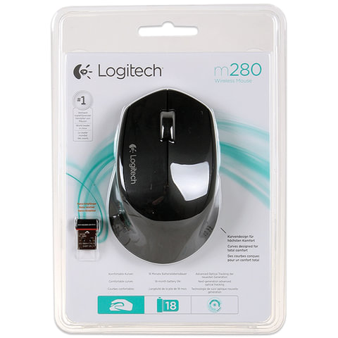 Мышь беспроводная LOGITECH M280, 2 кнопки + 1 колесо-кнопка, оптическая, черная, Мышь беспроводная LOGITECH M280, 2 кнопки + 1 колесо-кнопка, оптическая, черная,
