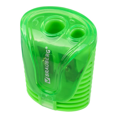 Точилка BRAUBERG "Cell Dual", 2 отверстия, с контейнером, пластиковая, Точилка BRAUBERG "Cell Dual", 2 отверстия, с контейнером, пластиковая,
