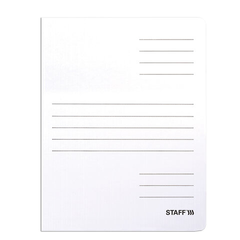 Скоросшиватель из микрогофрокартона STAFF, 30 мм, до 300 листов, белый, 128991 Скоросшиватель из микрогофрокартона STAFF, 30 мм, до 300 листов, белый, 128991