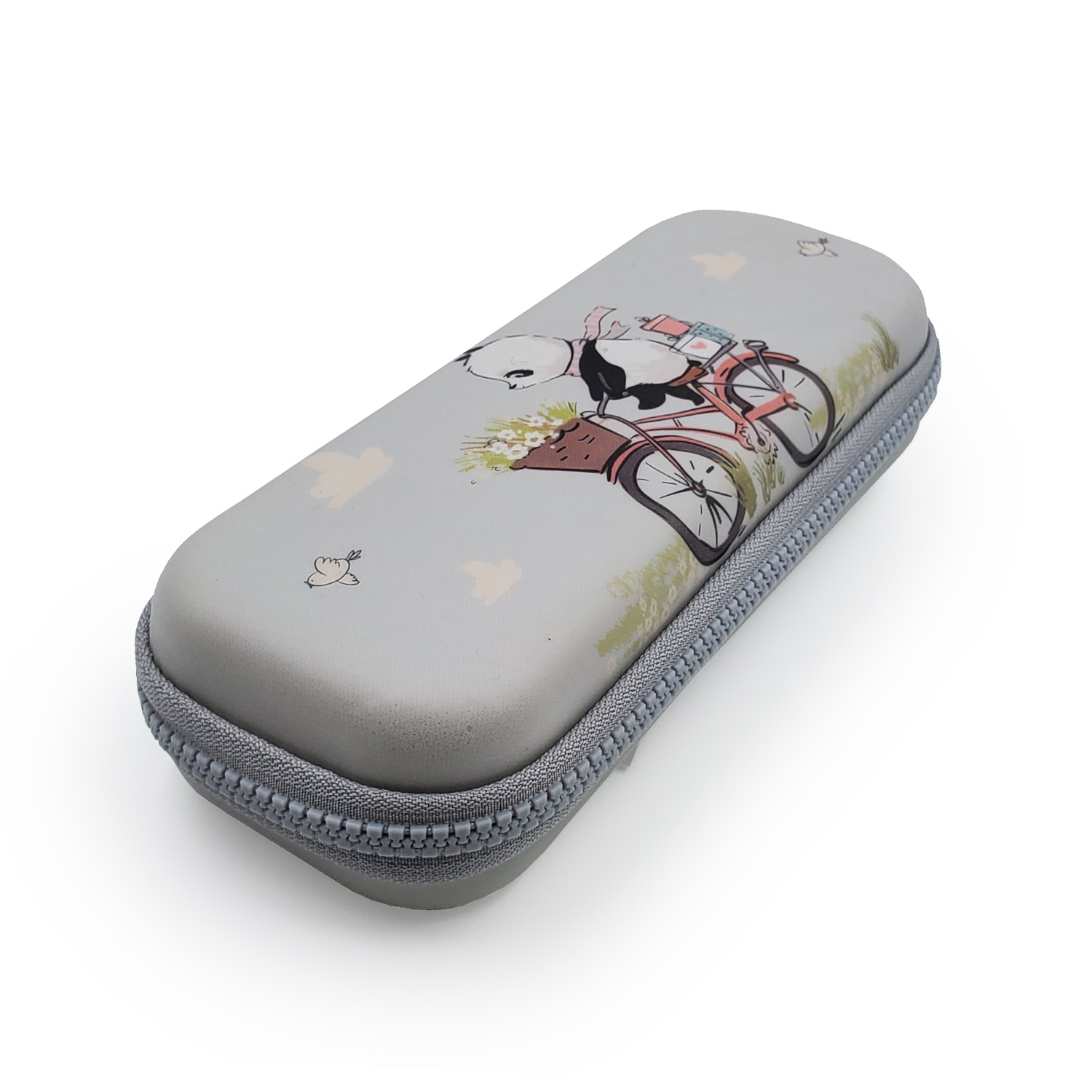 ПЕНАЛ НА МОЛНИИ "ПАНДА НА ВЕЛОСИПЕДЕ", ОДНО ОТДЕЛЕНИЕ, 220х95х50ММ