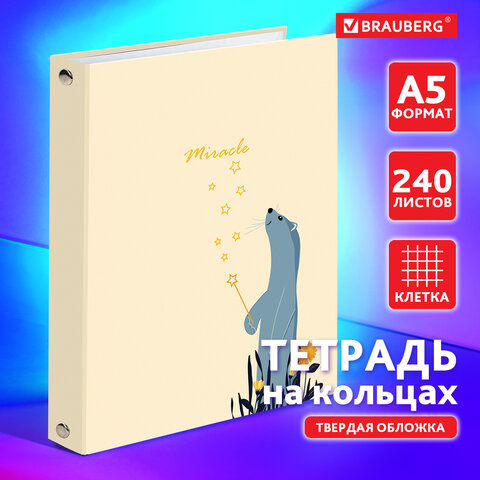 Тетрадь на кольцах А5 (175х215 мм), 240 л., обложка твердый картон, клетка, Тетрадь на кольцах А5 (175х215 мм), 240 л., обложка твердый картон, клетка,
