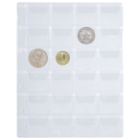 Листы-вкладыши для альбома "OPTIMA" на 24 монеты d до 38 мм, КОМПЛЕКТ Листы-вкладыши для альбома "OPTIMA" на 24 монеты d до 38 мм, КОМПЛЕКТ