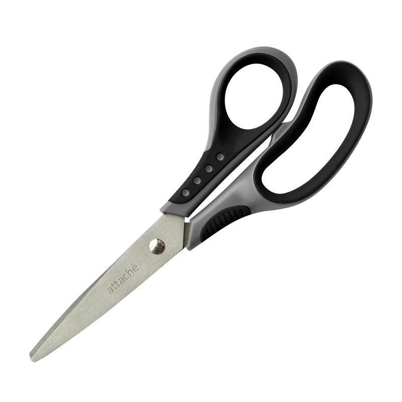 Ножницы Attache Graphite 195 мм с пласт. прорез. анатом. руч. чёр./сер.цв. Ножницы Attache Graphite 195 мм с пласт. прорез. анатом. руч. чёр./сер.цв.
