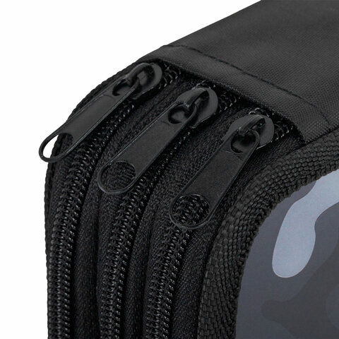 Пенал ПИФАГОР, 3 отделения, ламинированный картон, 19х11 см, "Black