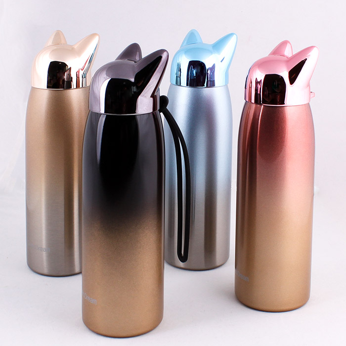 Бутылка (термос) для воды 300мл "Кошка" цвет ассорти Бутылка (термос) для воды 300мл "Кошка" цвет ассорти