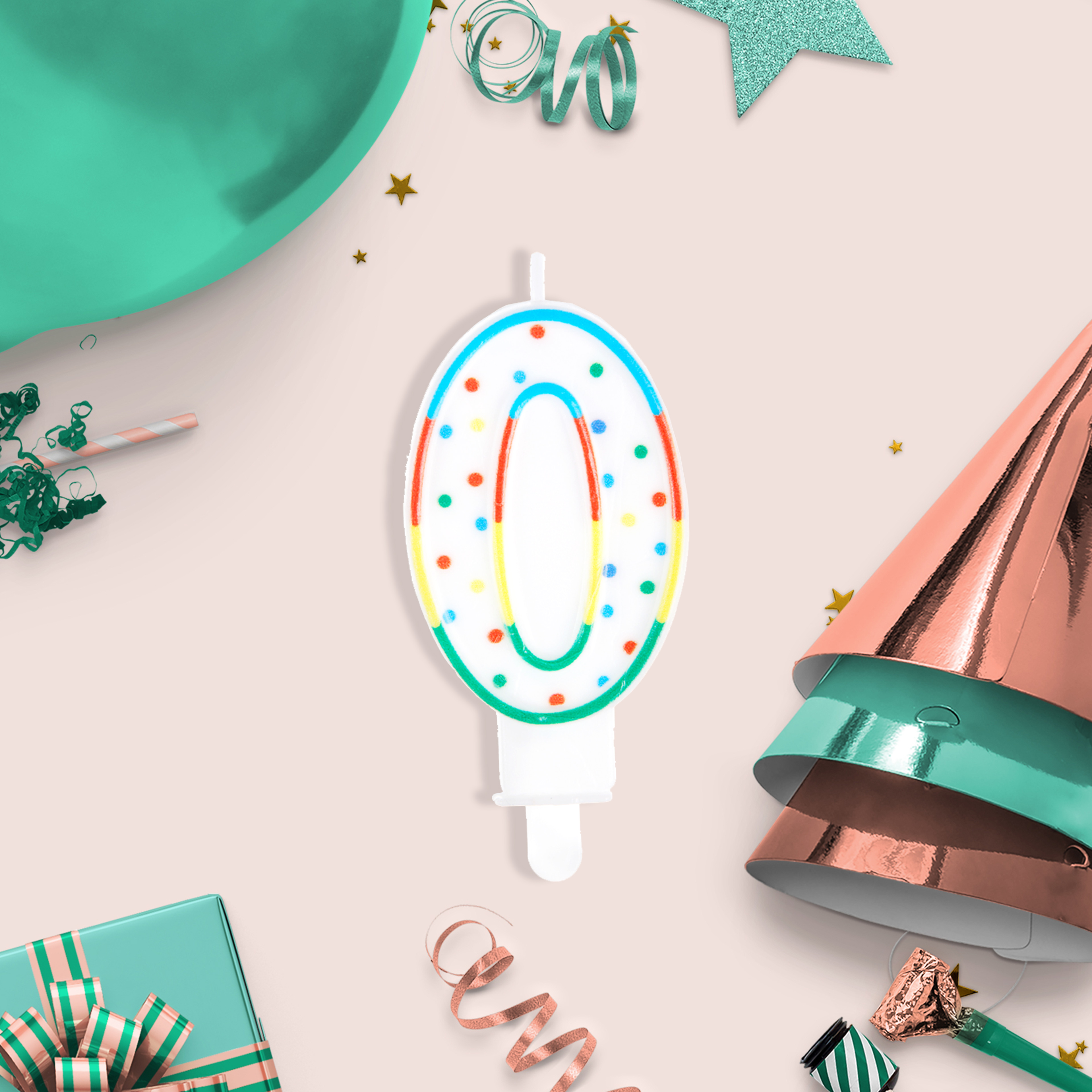 Свеча для торта с держателем MESHU "Цифра 0", 8,5см, блистер Свеча для торта с держателем MESHU "Цифра 0", 8,5см, блистер