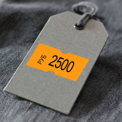 Этикет-лента 21х12 мм, прямоугольная, оранжевая, комплект 5 рулонов по 600 шт., Этикет-лента 21х12 мм, прямоугольная, оранжевая, комплект 5 рулонов по 600 шт.,