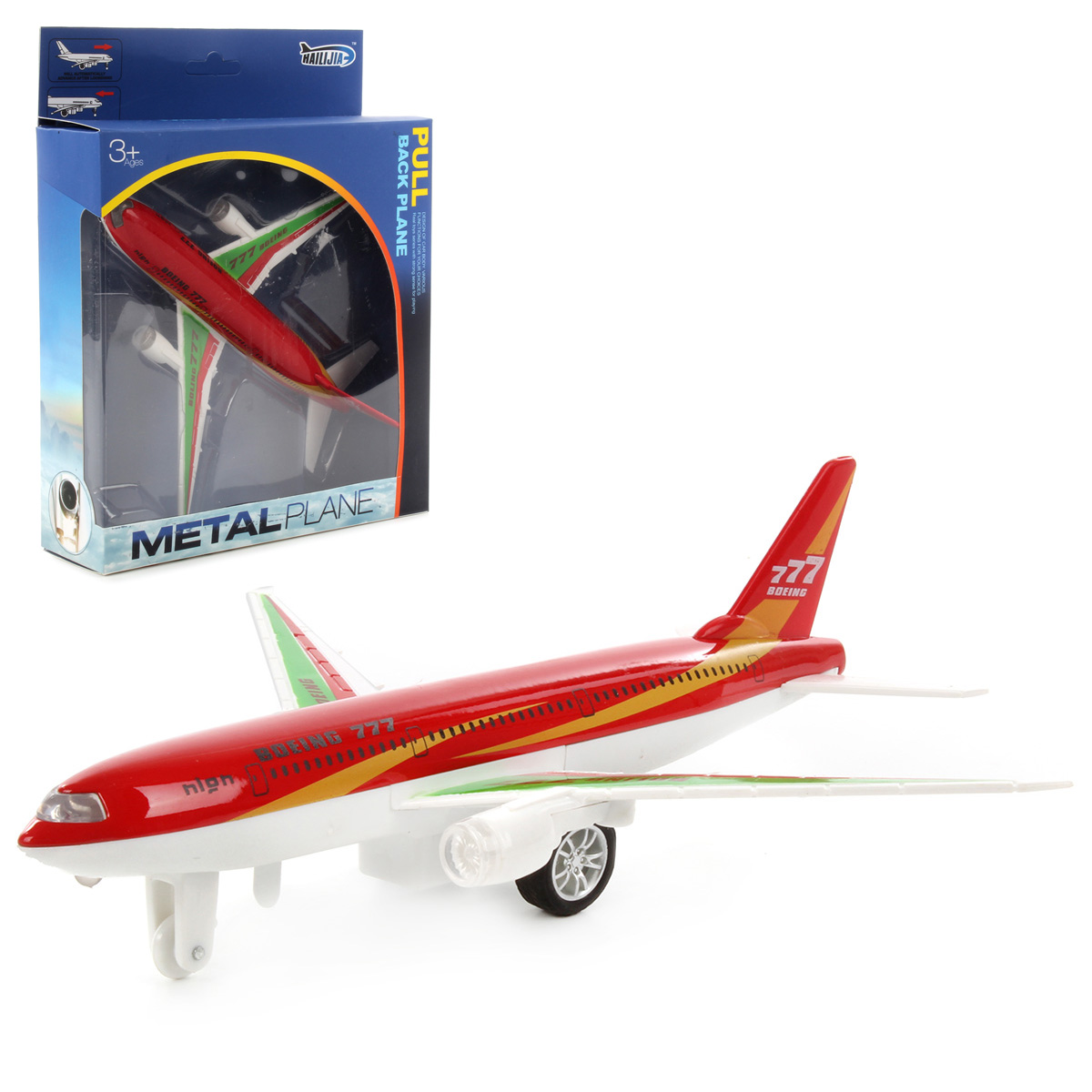 Металлический инерционный самолет "777" со светом и со звуком Металлический инерционный самолет "777" со светом и со звуком