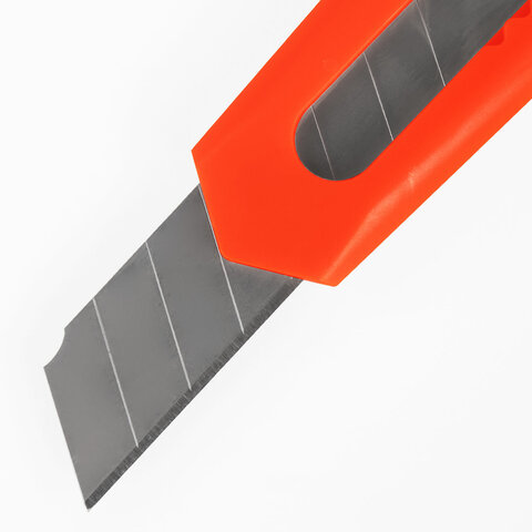 Нож канцелярский 18 мм КОМПЛЕКТ "2 шт. + 1 шт. В ПОДАРОК", фиксатор,