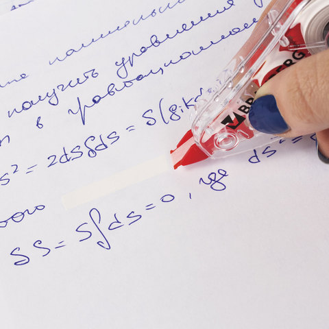 Корректирующая лента BRAUBERG "Red Power", 5 мм х 6 м, в упаковке с