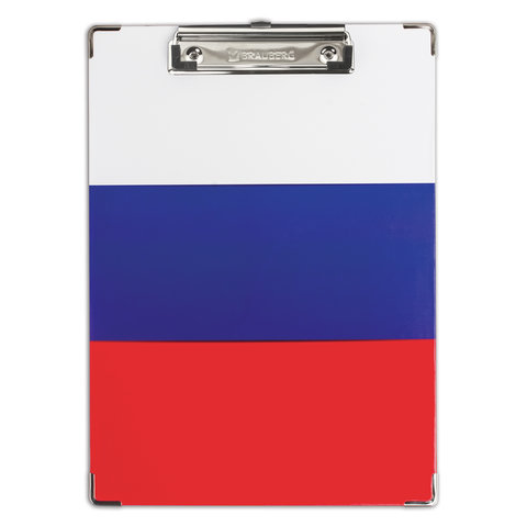 Доска-планшет BRAUBERG "Flag" с прижимом А4 (226х315 мм), российский