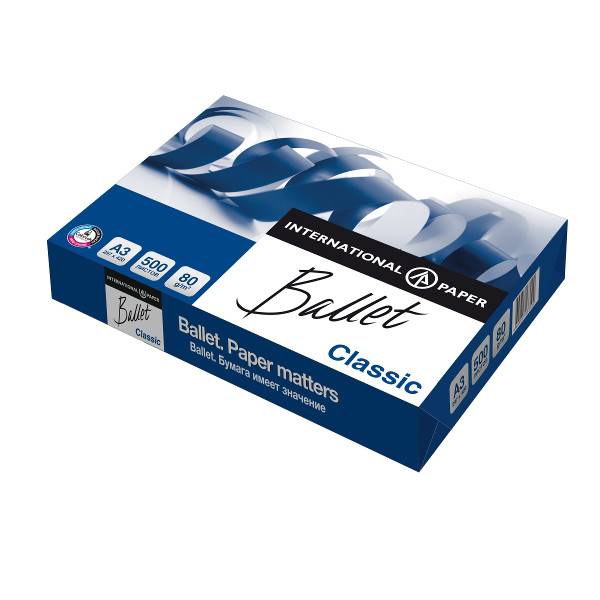 Бумага BALLET CLASSIC 500 л. 80 г/м2 А3 153 %: 102044_M штр.: 4605817123209 Бумага BALLET CLASSIC 500 л. 80 г/м2 А3 153 %: 102044_M штр.: 4605817123209