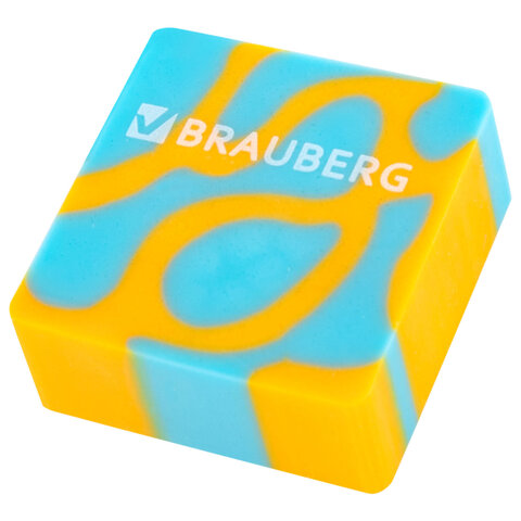 Ластик BRAUBERG "CLARITY", 34х34х14 мм, квадратный, экологичный ПВХ,