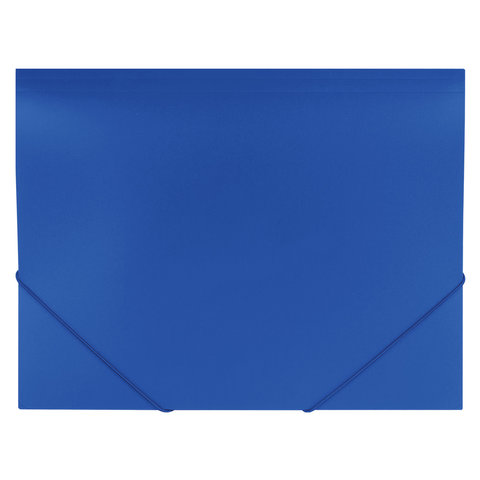 Папка на резинках BRAUBERG "Office", синяя, до 300 листов, 500 мкм,