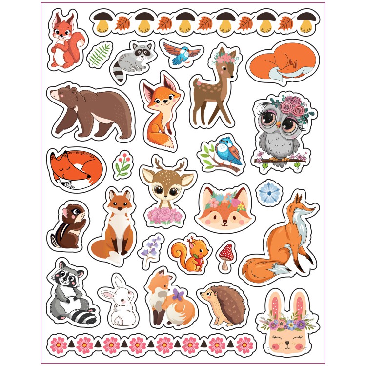 Наклейки - татуировки "Лесные красавицы", 3 листа Наклейки - татуировки "Лесные красавицы", 3 листа