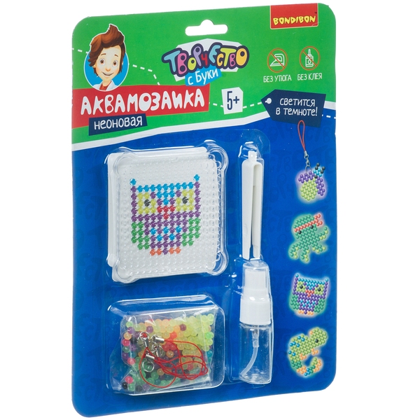 Набор для творчества BONDIBON. Аквамозаика неоновая. Светится в темноте! Набор для творчества BONDIBON. Аквамозаика неоновая. Светится в темноте!