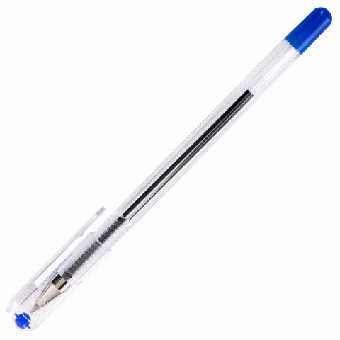 Ручка шариковая масляная MUNHWA "Option", СИНЯЯ, узел 0,5 мм, линия