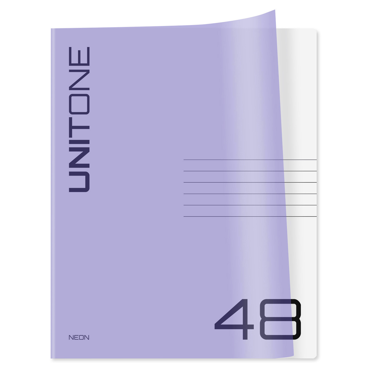 Тетрадь 48л. клетка BG "UniTone. Neon", пластиковая обложка, неон Тетрадь 48л. клетка BG "UniTone. Neon", пластиковая обложка, неон