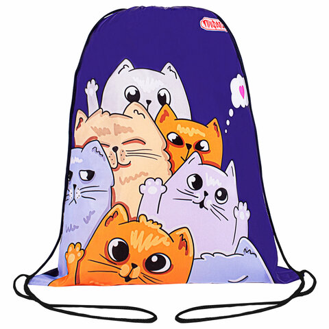 Мешок для обуви ПИФАГОР, 1 отделение, 42х34 см, "Cats greetings", Мешок для обуви ПИФАГОР, 1 отделение, 42х34 см, "Cats greetings",