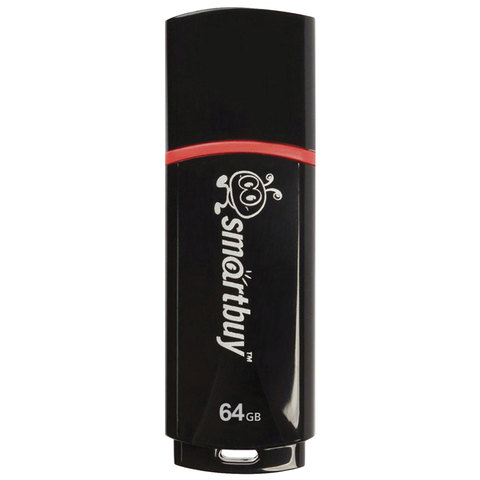 Флеш-диск 64 GB, SMARTBUY Crown, USB 2.0, черный, SB64GBCRW-K Флеш-диск 64 GB, SMARTBUY Crown, USB 2.0, черный, SB64GBCRW-K