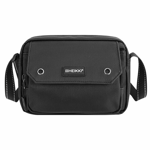Сумка на плечо HEIKKI WALLET (ХЕЙКИ) два отделения, органайзер, черная, 15х20х5 Сумка на плечо HEIKKI WALLET (ХЕЙКИ) два отделения, органайзер, черная, 15х20х5