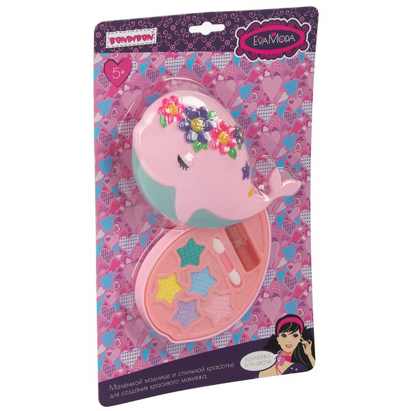 Набор детской декоративной косметики Bondibon Eva Moda, косметичка-кит, тени для Набор детской декоративной косметики Bondibon Eva Moda, косметичка-кит, тени для