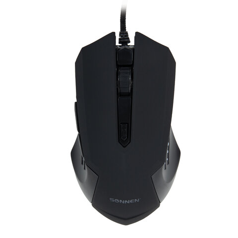 Мышь проводная игровая SONNEN I3, пластик, 6 кнопок, 800-2400 dpi,