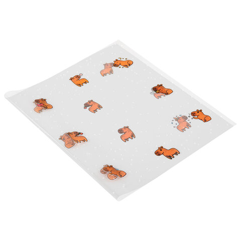 Обложки "CAPYBARAS" для тетрадей и дневников, КОМПЛЕКТ 10 шт.,