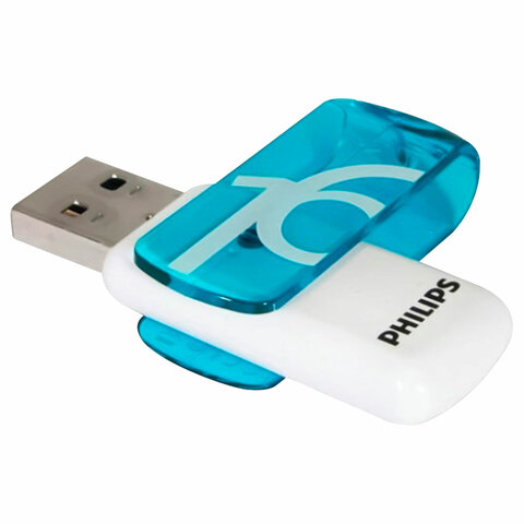 Флеш-диск 16 GB PHILIPS VIVID, разъем USB 2.0, синий, FM16FD05B/97 Флеш-диск 16 GB PHILIPS VIVID, разъем USB 2.0, синий, FM16FD05B/97