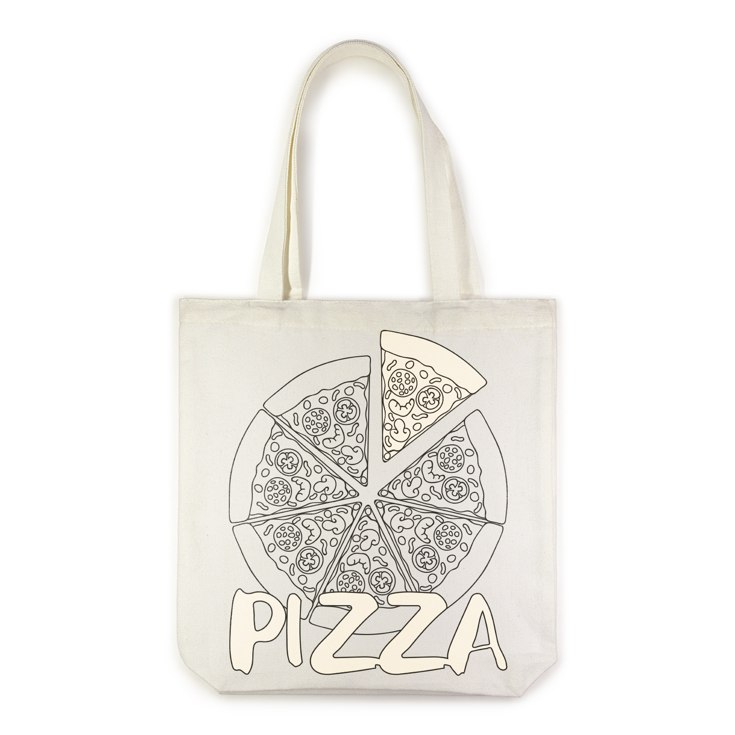 СУМКА-ШОППЕР WHITE "PIZZA" 34х36 см