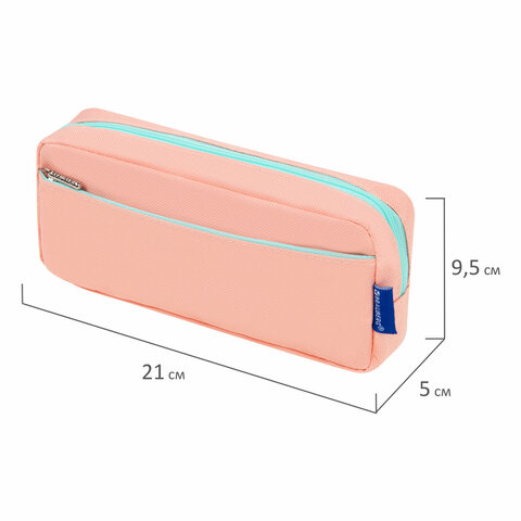 Пенал мягкий BRAUBERG PASTEL, 2 отделения, персиковый, 21х9,5х5 см, 272274 Пенал мягкий BRAUBERG PASTEL, 2 отделения, персиковый, 21х9,5х5 см, 272274