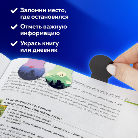 Закладки для книг МАГНИТНЫЕ, "SUNSET", набор 6 шт., 30х25 мм, Закладки для книг МАГНИТНЫЕ, "SUNSET", набор 6 шт., 30х25 мм,