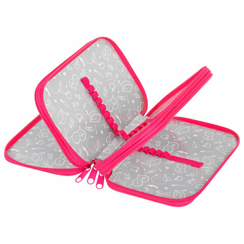 Пенал ПИФАГОР, 3 отделения, ламинированный картон, 19х11 см, "Pretty Пенал ПИФАГОР, 3 отделения, ламинированный картон, 19х11 см, "Pretty